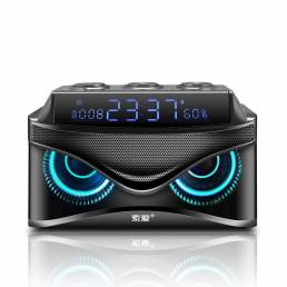 SOAIY S68 Altavoz bluetooth inalámbrico Subwoofer de sonido LED Pantalla Soporte de altavoz TF Alarma Reloj FM Radio