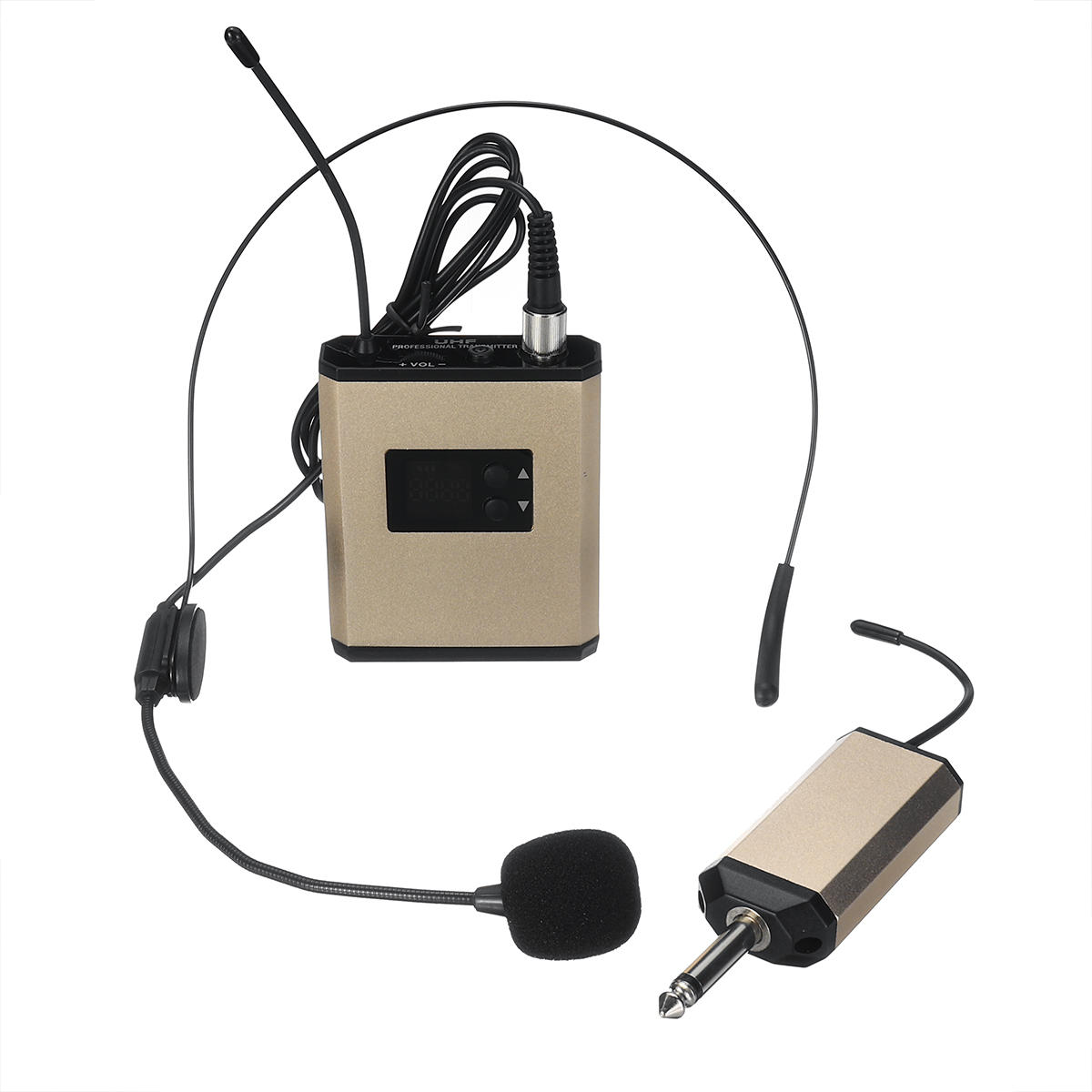 Micrófono de auricular inalámbrico Micrófono de 40 canales UHF para enseñanza de conferencias en escenario KTV