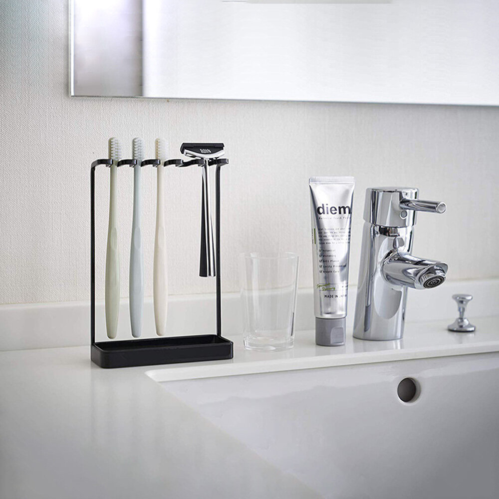 Soporte de metal multifuncional para cepillo de dientes Cuarto de baño Estante para almacenar Cepillo de dientes Afeitad