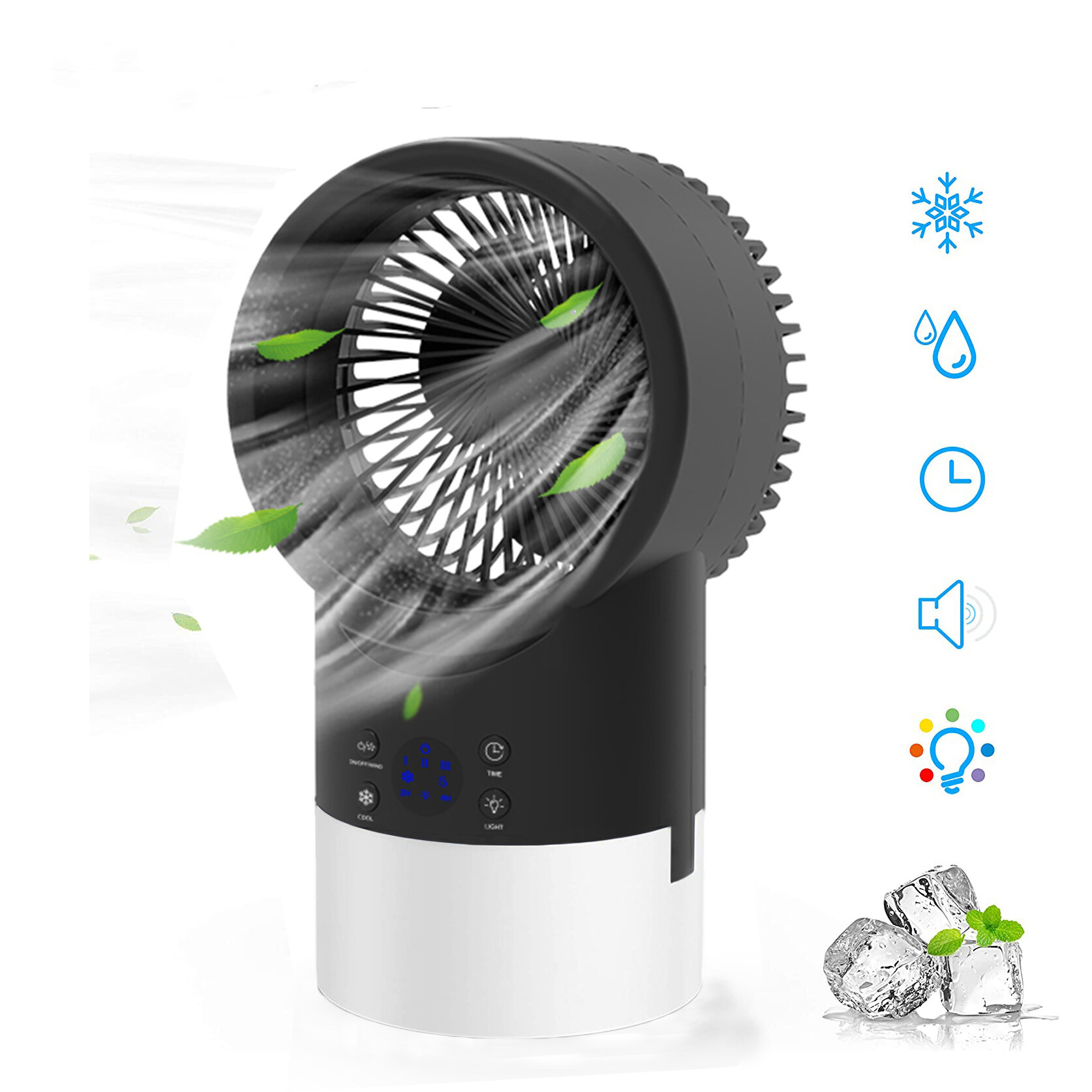 Ventilador enfriador de aire acondicionado ajustable 4 en 1 de 3 velocidades niebla Ventilador humidificador purificador