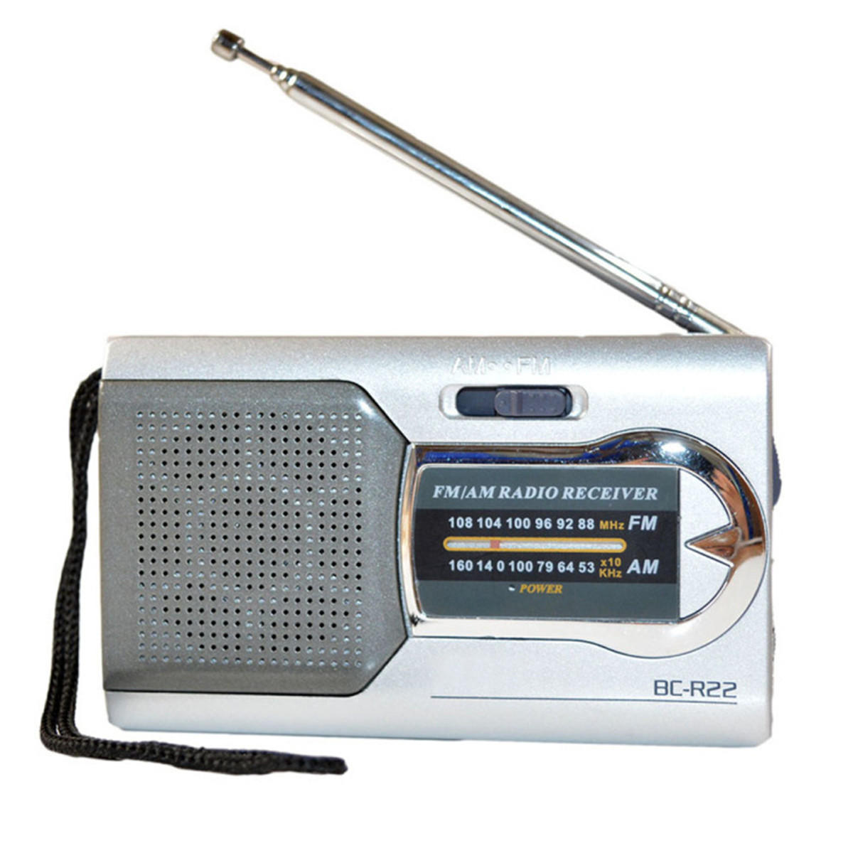 Mini portátil de bolsillo estéreo AM FM telescópico Antena Radio altavoz