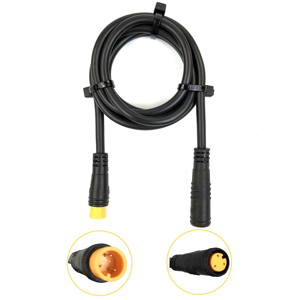 BIKIGHT 80CM 3Pin Impermeable Cable de extensión de línea de conversión Alambre para E-bike motor Velocidad Sensor Cable