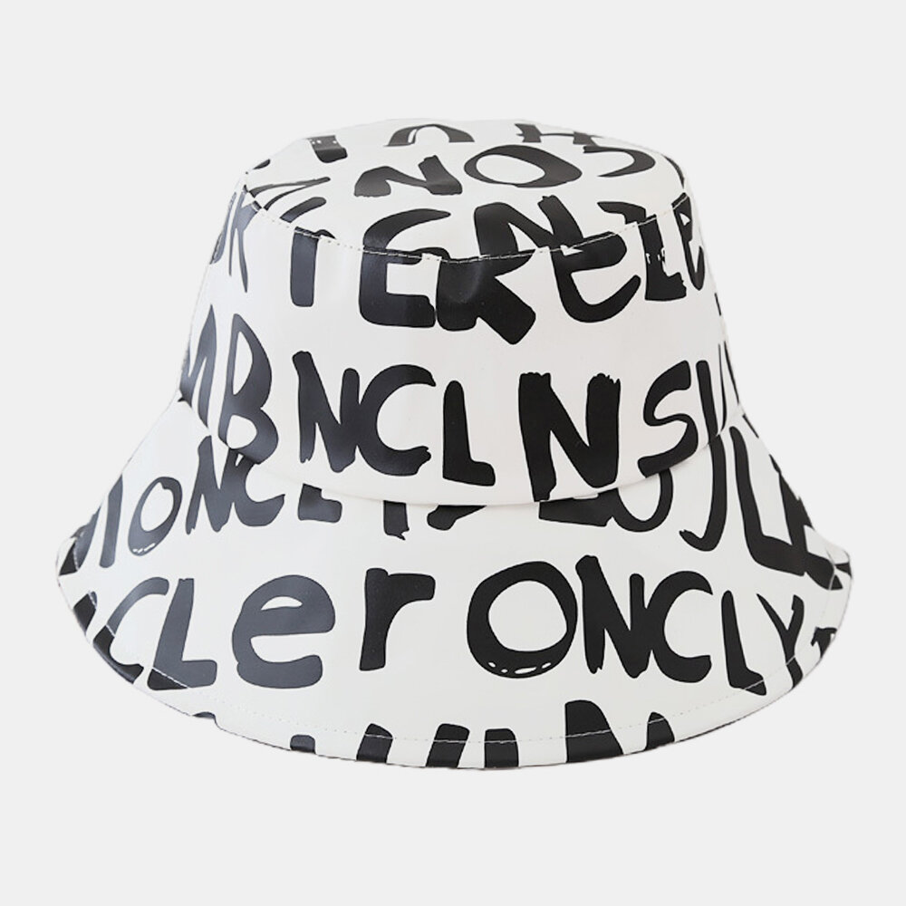 Algodón unisex con estampado de letras Patrón Cubo de sombrilla de hip-hop informal Sombrero