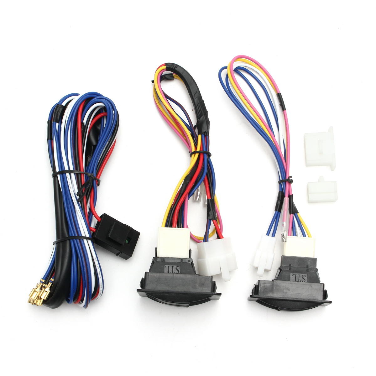 6Pcs 12V Universal Power Window Switch Kits con el arnés de cableado de instalación