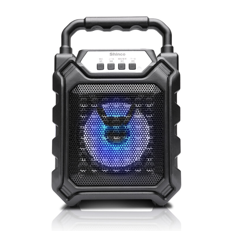 Shinco Altavoz subwoofer inalámbrico Bluetooth portátil LED Luces al aire libre Altavoz de música manos libres para bail