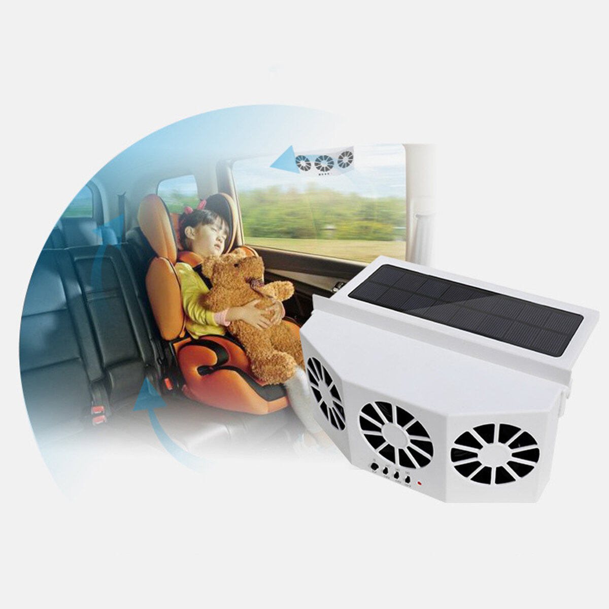 4500Rpm Solar Powered Coche Auto Vehículo Ventana Aire Ventilación Escape Enfriamiento Caja Ventilación Ventilador para
