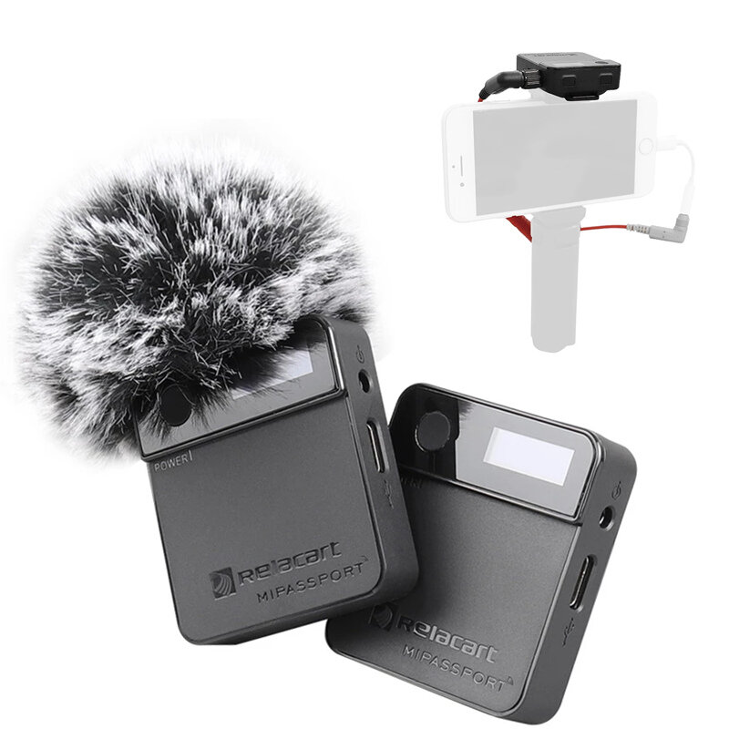 Relacart Mi1 Micrófono Kit de transmisor inalámbrico 3.5mm TRS Lavalier 2.4G Condensador Micrófono para DSLR Cámara Celu