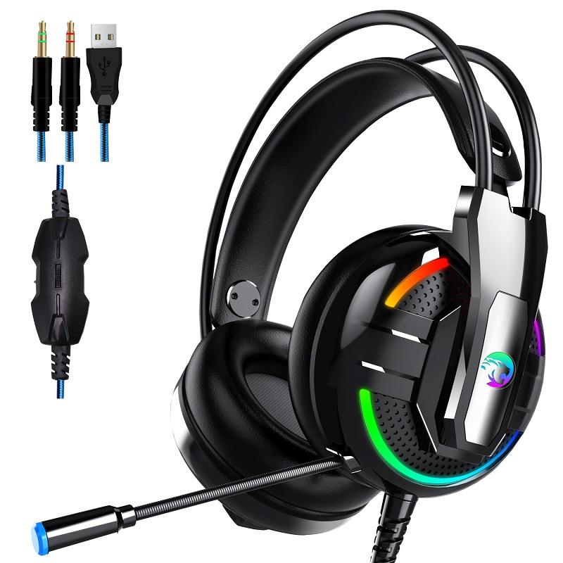 A18 E-sport Headphone 3.5mm Auricular Stereo HiFi Gaming Headset con micrófono para PC Teléfono móvil