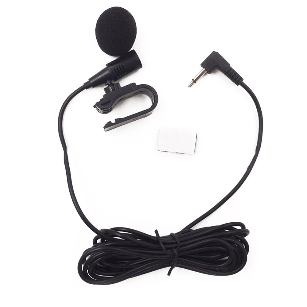Bakeey 3.5mm 3m con cable Coche Navegación GPS Mini Micrófono DVD Megáfono Altavoz Micrófonos Collar Clip Lavalier