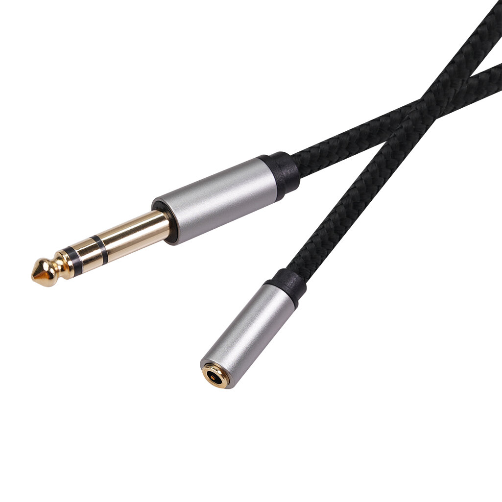 Cable de conversión de audio REXLIS 3662A 6.35 mm macho a 3.5 mm hembra 0.3 / 1.5 / 3m Línea de adaptador de audio