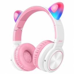 Picun Kids bluetooth 5.0 Headphone LED light Gato Ears TF Auricular Auriculares inalámbricos HIFI Stereo Bass Auriculare