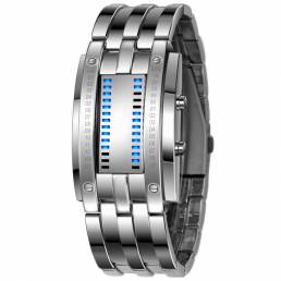 SKMEI 0926 Reloj de moda para hombre Impermeable Fecha luminosa Pantalla Reloj digital creativo de acero completo LED