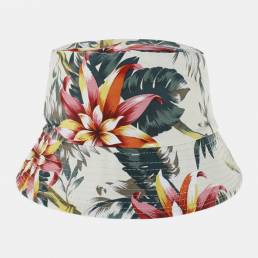 Unisex de algodón de doble cara para vestir Colorful Floral natural Patrón Cubo de impresión Sombrero