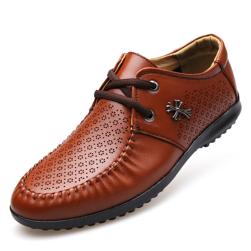 Hombre Casual Stitching Hollow Out Transpirable Slip-On Mocasines Zapatos