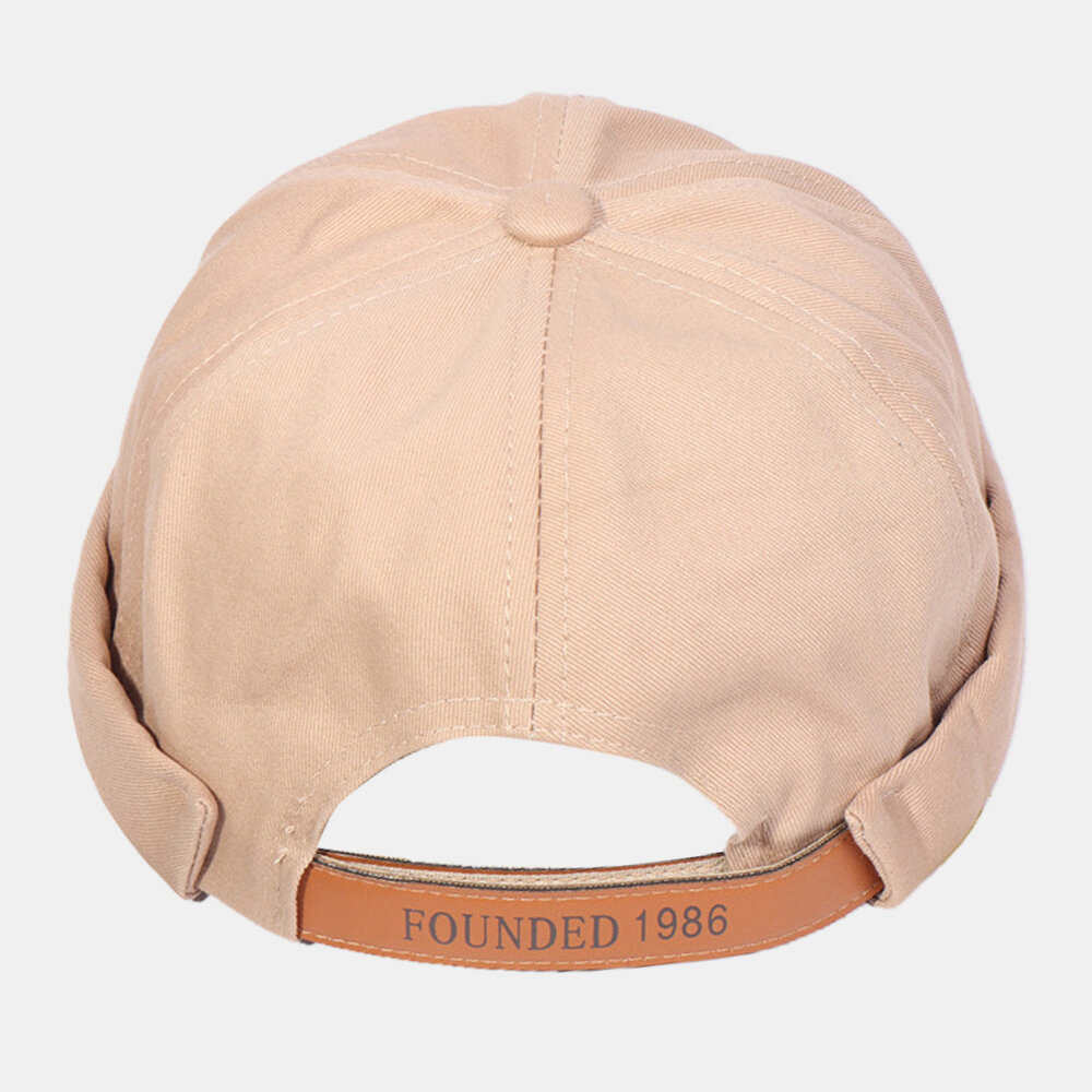 Gorra de arrendador sin ala ajustable informal de color sólido de algodón para hombre Cráneo Gorra