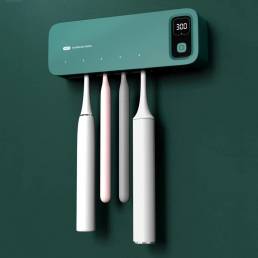 Inteligente LED Pantalla UV Cepillo de dientes Esterilizador Soporte Recargable Secado Diente montado en la pared Cepill