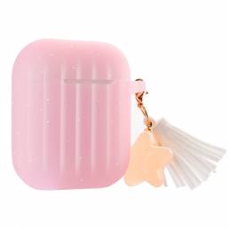 Colorido portátil ultrafino Soft Silicona Cubierta de almacenamiento de auriculares con borla para Apple Airpods 1/2 Aur