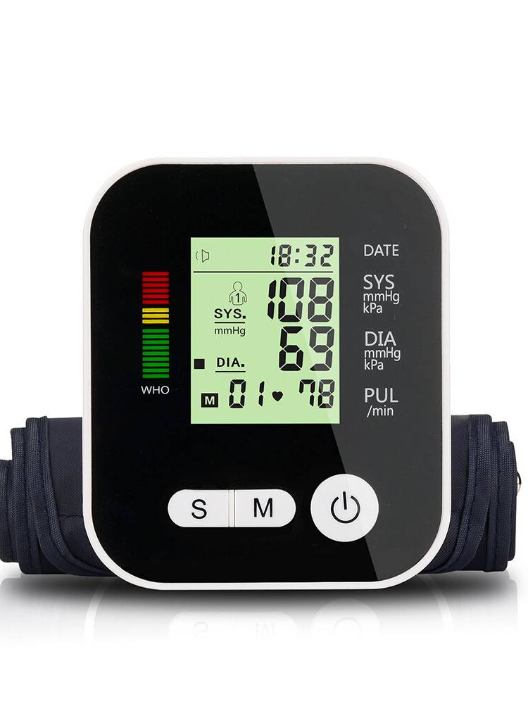 Digital automático LCD Presión arterial del brazo superior Monitor Corazón Beat Meter Machine para Salud Care herramient
