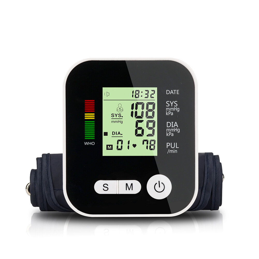 Digital automático LCD Presión arterial del brazo superior Monitor Corazón Beat Meter Machine para Salud Care herramient