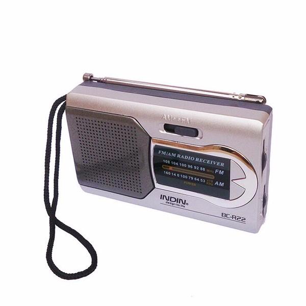 Indin BC-R22 Delgado AM / FM Mini Portable World Receptor Altavoces estéreo Reproductor de música