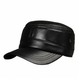 Gorra de béisbol de piel de oveja negra para hombre ajustable invierno cálido al aire libre sombreros deportivos a prueb