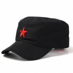 Unisexo Gorra Militar de Estrella Roja de Algodón para Cadete del Ejército Ajustable