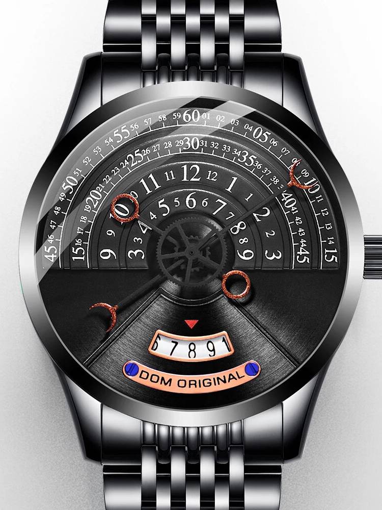 DOM M-1335 Reloj creativo de acero completo automático Mecánico Calendario Impermeable Reloj para hombre