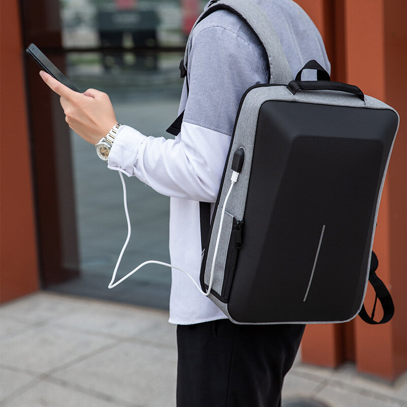 Hombres Oxford Cloth de gran capacidad Impermeable Carga USB 16 Inch Laptop Bolsa Antirrobo Business al aire libre Bolso