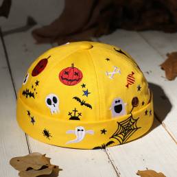 Banggood Diseño Hombres Estilo de Halloween Patrón Gorra sin borde para arrendador Cráneo Gorra