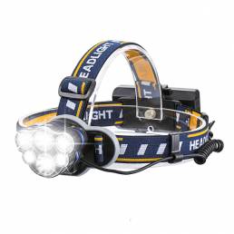 XANES 1200lm 6 LED Linterna frontal 8 modos Impermeable Linterna recargable USB para ciclismo cámping pesca