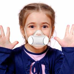 PM2.5 Polvo Mascara Para niños Anticontaminación Ventilador eléctrico inteligente transpirable Mascara Cara de suministr