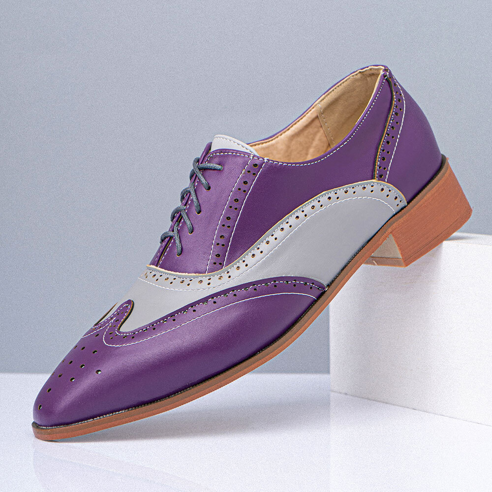 Los hombres de gran tamaño con punta puntiaguda que bloquean el color ahuecan los zapatos Oxford de negocios