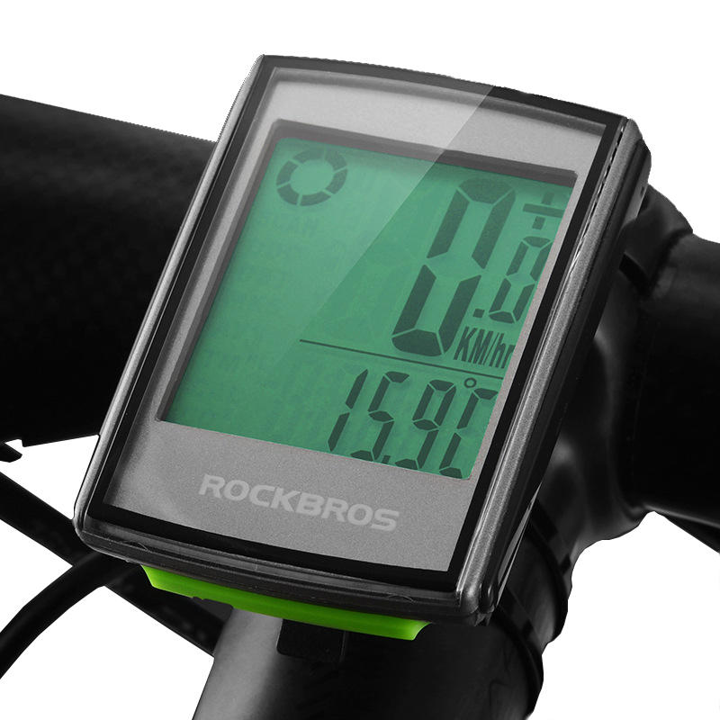 ROCKBROSBC182.2in18FuncionesWireless Bike Computer Impermeable LCD Ciclismo Velocímetro Cu