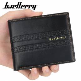 Baellerry Men Faux Leather Fashion Business Casual Cartera con 6 ranuras para tarjetas