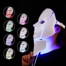 LED Colorful Acné Eliminación Cuello Instrumento de belleza con luz de color Ilumina y rejuvenece el rostro Mascara
