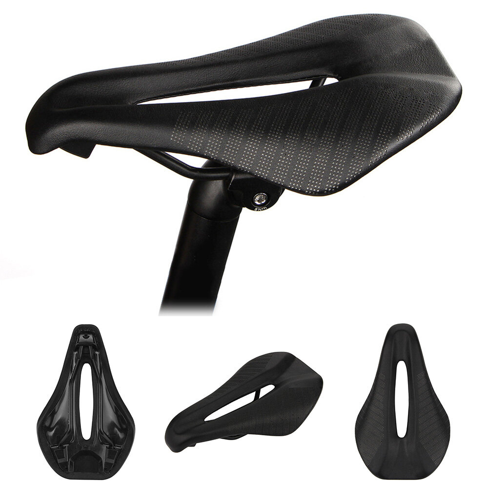 Sillín de bicicleta transpirable de fibra de carbono GUB 1218 + almohadillas de cojín de asiento de ciclismo ligeras y c