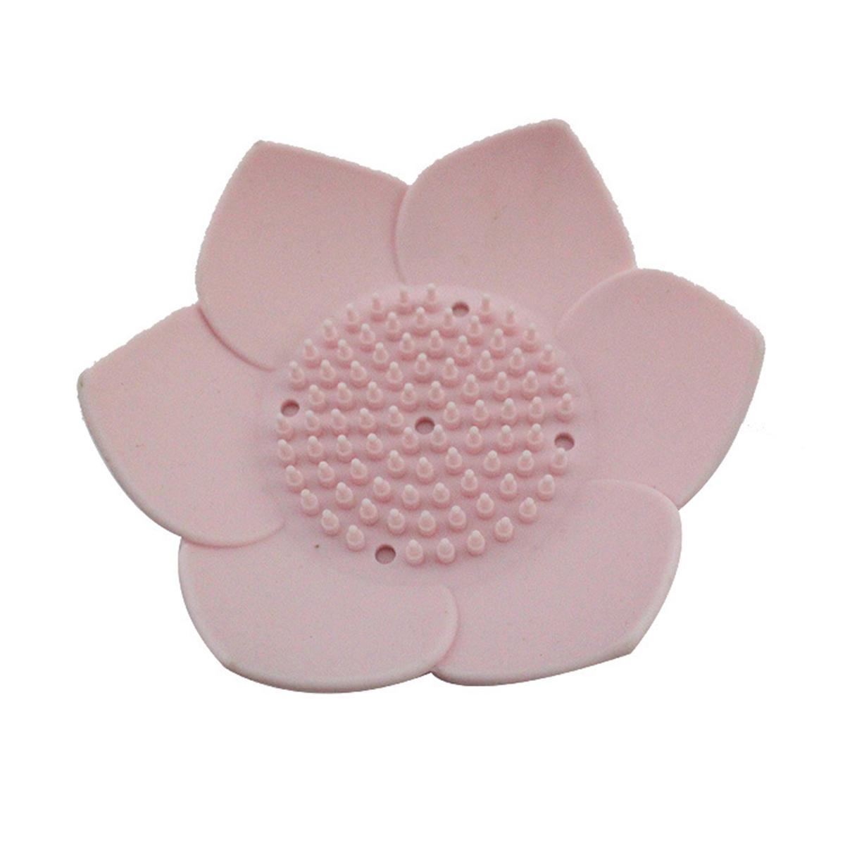 Jabonera Silicona Caja Almacenamiento Placa Soporte de desagüe Forma de flor Cuarto de baño Ducha