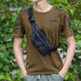 Hombre Nylon Camuflaje Multi-carry Multi-pocket Sport al aire libre Tactical Shoulder Bolsa Cofre Bolsa