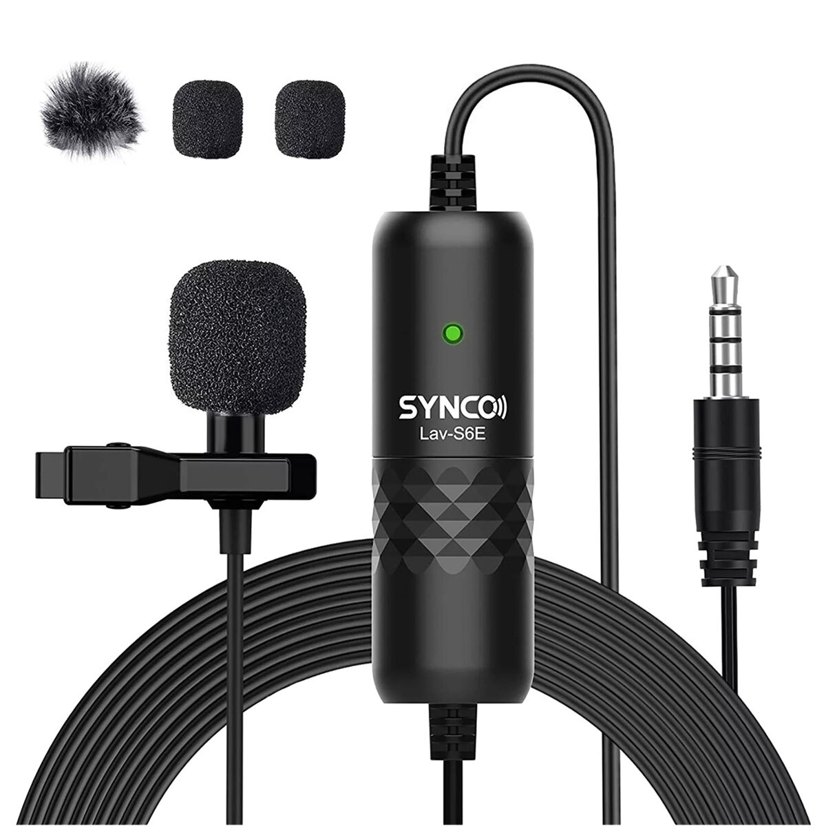 SYNCO Lav S6E Lavalier Micrófono Condensador omnidireccional 6M Micrófono de solapa de cable largo para grabación de tab