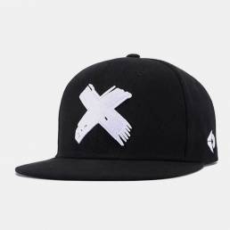 Unisex Hip-hop Style Cross Letter X Embroidery Casual al aire libre Flat Brim Visor Sun Sombrero Baseball Sombrero