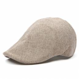 Boina de cuadrícula de estilo británico de algodón retro para hombre Sombrero Gorras de pico de vendedor de periódicos d