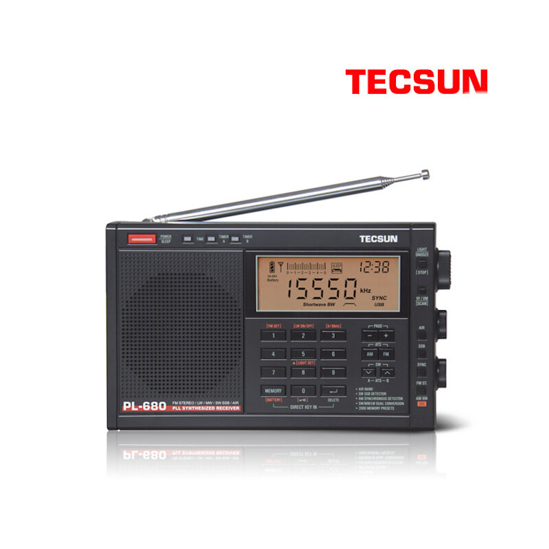 Tecsun PL-680 FM LM SM SSB WM AM SYNC Air Full Banda estéreo digital Radio reproductor de audio portátil para estudiante