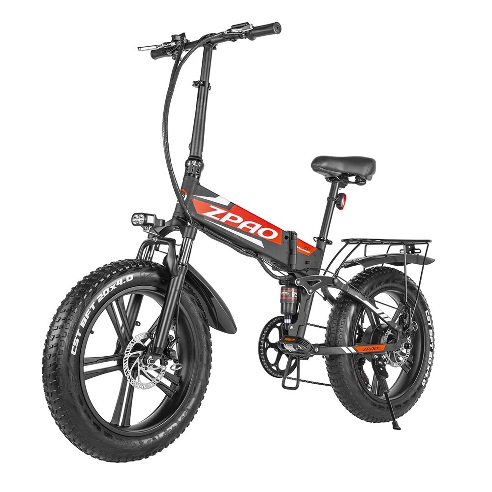 Bicicleta eléctrica plegable ZPAO 20in Fat Tire 10Ah 48V 500W One Rueda Bicicleta eléctrica 40 km / h Bicicleta eléctric