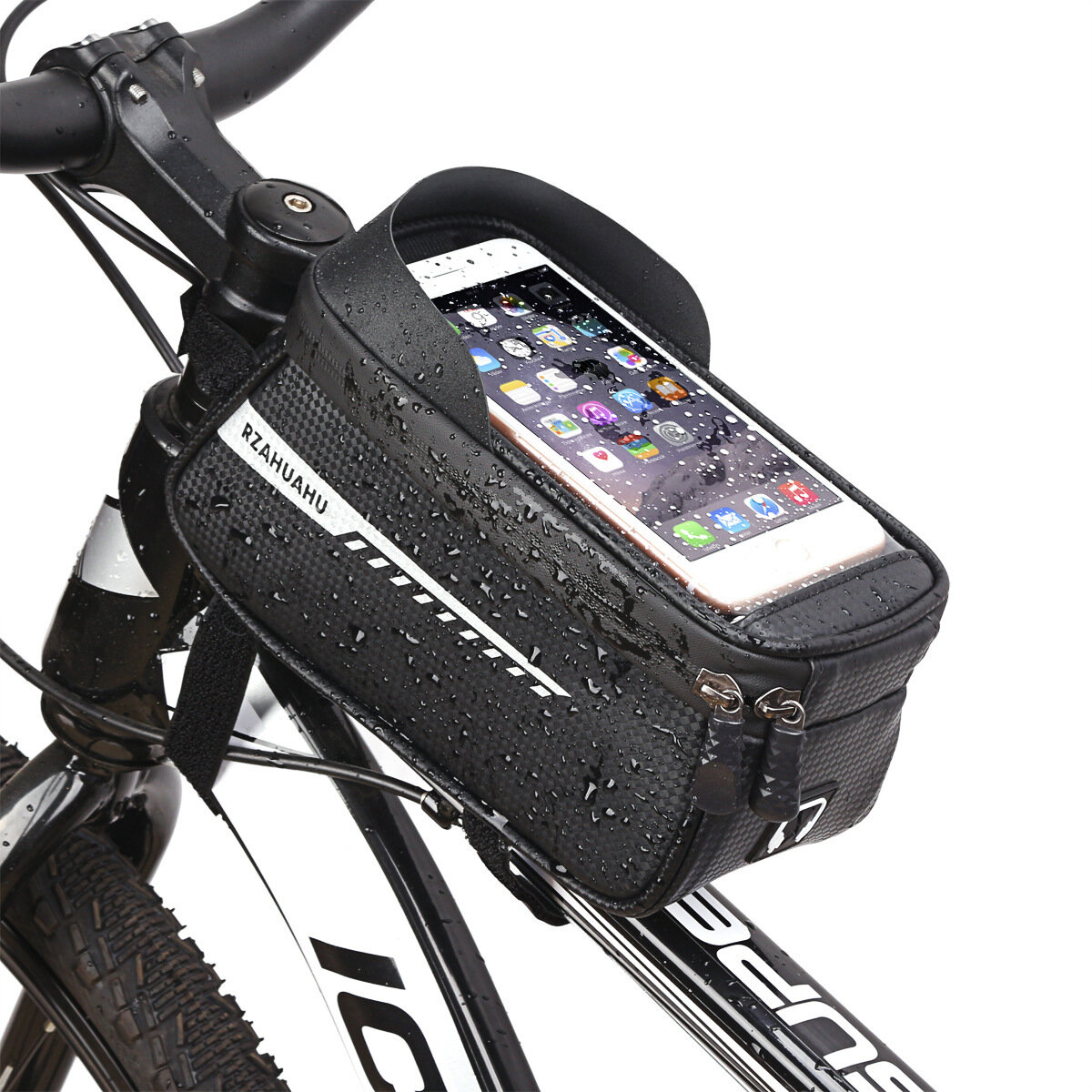 RZAHUAHU Bolsa de teléfono con marco frontal de bicicleta a prueba de lluvia