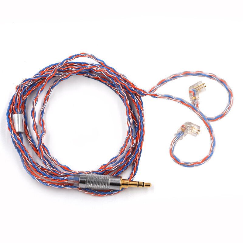 CCA MMCX 2PIN Cable de plata con marca 8 Núcleo mejorado Chapado Cable de repuesto Cable de auriculares para KZ ZST ZS10