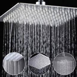8 Inch Acero inoxidable Cuarto de baño Cuadrado de plata Presurizar la lluvia Cabezal de ducha Acabado en cromo