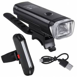 BIKIGHT 350Lm 1200mAh táctil sensible a la luz LED Juego de luces de bicicleta de carga USB Faro de bicicleta con luz tr