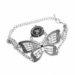 Trendy Butterfly Patrón Mujer Pulsera Reloj de pulsera de cuarzo