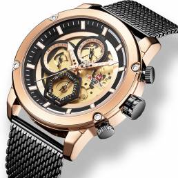NAVIFORCE 9167 Business Style Luminous Hand Hombres Reloj de pulsera Calendario Reloj de cuarzo