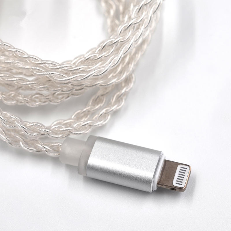 KZ Auricular Cable compatible plateado con actualización MFI Relámpago para KZ ZS6 ZSA ZS10 AS10 para iPhone 8 Plus 7 X